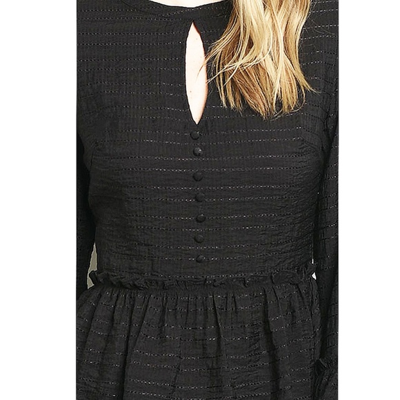 Gothic Black Victorian Ruffle Flared Sleeve Blouse - Picture 4 of 7